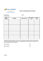 ARIC 09 – Auto Lay-up Questionnaire – A8219M0622